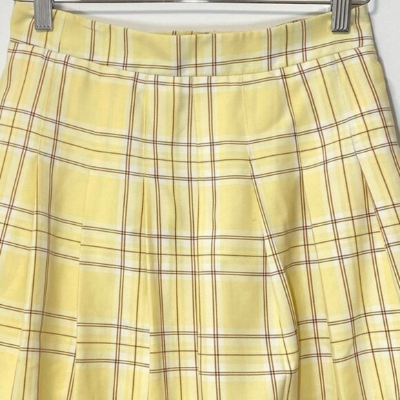 Aritzia Sunday Best Pleated Mini Skirt Yellow Plaid – Size 4 - Picture 6 of 9